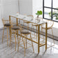 Gold Metal Base Dining Stools Low Back Round Bar Stools with Footrest Clearhalo 'Bar Furniture' 'Bar Stools' 'bar_stools' 'furn' 'furn_bar_stools' 'Furniture' 'Kitchen & Dining Furniture' 6472108