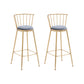 Gold Metal Base Dining Stools Low Back Round Bar Stools with Footrest Gray-Gold 2 Piece Set Clearhalo 'Bar Furniture' 'Bar Stools' 'bar_stools' 'furn' 'furn_bar_stools' 'Furniture' 'Kitchen & Dining Furniture' 6472109