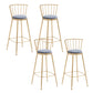 Gold Metal Base Dining Stools Low Back Round Bar Stools with Footrest Gray-Gold 4 Piece Set Clearhalo 'Bar Furniture' 'Bar Stools' 'bar_stools' 'furn' 'furn_bar_stools' 'Furniture' 'Kitchen & Dining Furniture' 6472110