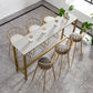 Gold Metal Base Dining Stools Low Back Round Bar Stools with Footrest Clearhalo 'Bar Furniture' 'Bar Stools' 'bar_stools' 'furn' 'furn_bar_stools' 'Furniture' 'Kitchen & Dining Furniture' 6472111