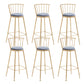 Gold Metal Base Dining Stools Low Back Round Bar Stools with Footrest Gray-Gold 6 Piece Set Clearhalo 'Bar Furniture' 'Bar Stools' 'bar_stools' 'furn' 'furn_bar_stools' 'Furniture' 'Kitchen & Dining Furniture' 6472112