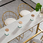 Gold Metal Base Dining Stools Low Back Round Bar Stools with Footrest Clearhalo 'Bar Furniture' 'Bar Stools' 'bar_stools' 'furn' 'furn_bar_stools' 'Furniture' 'Kitchen & Dining Furniture' 6472118