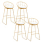 Gold Metal Base Dining Stools Low Back Round Bar Stools with Footrest White-Gold 4 Piece Set Clearhalo 'Bar Furniture' 'Bar Stools' 'bar_stools' 'furn' 'furn_bar_stools' 'Furniture' 'Kitchen & Dining Furniture' 6472119