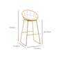 Gold Metal Base Dining Stools Low Back Round Bar Stools with Footrest Clearhalo 'Bar Furniture' 'Bar Stools' 'bar_stools' 'furn' 'furn_bar_stools' 'Furniture' 'Kitchen & Dining Furniture' 6472122