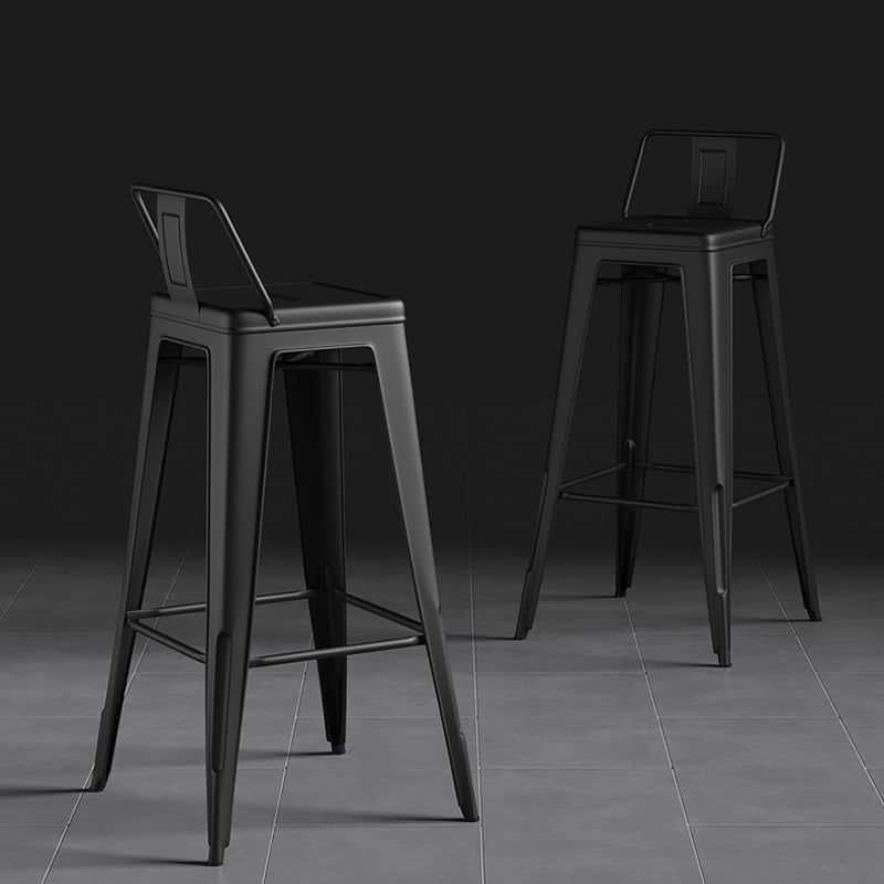 Industrial Style Metal Bar Stool Backrest Counter Stool for Restaurant and Bristol Clearhalo 'Bar Furniture' 'Bar Stools' 'bar_stools' 'furn' 'furn_bar_stools' 'Furniture' 'Kitchen & Dining Furniture' 6472178