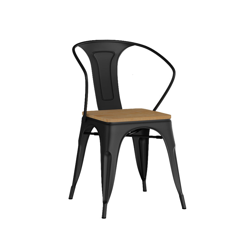 Industrial Style Metal Bar Stool Backrest Counter Stool for Restaurant and Bristol Black-Brown 1 Piece Clearhalo 'Bar Furniture' 'Bar Stools' 'bar_stools' 'furn' 'furn_bar_stools' 'Furniture' 'Kitchen & Dining Furniture' 6472179