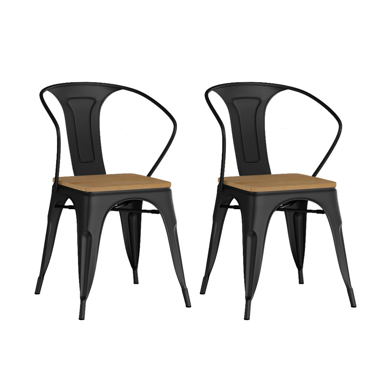 Industrial Style Metal Bar Stool Backrest Counter Stool for Restaurant and Bristol Black-Brown 2 Piece Set Clearhalo 'Bar Furniture' 'Bar Stools' 'bar_stools' 'furn' 'furn_bar_stools' 'Furniture' 'Kitchen & Dining Furniture' 6472180