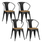 Industrial Style Metal Bar Stool Backrest Counter Stool for Restaurant and Bristol Black-Brown 4 Piece Set Clearhalo 'Bar Furniture' 'Bar Stools' 'bar_stools' 'furn' 'furn_bar_stools' 'Furniture' 'Kitchen & Dining Furniture' 6472182