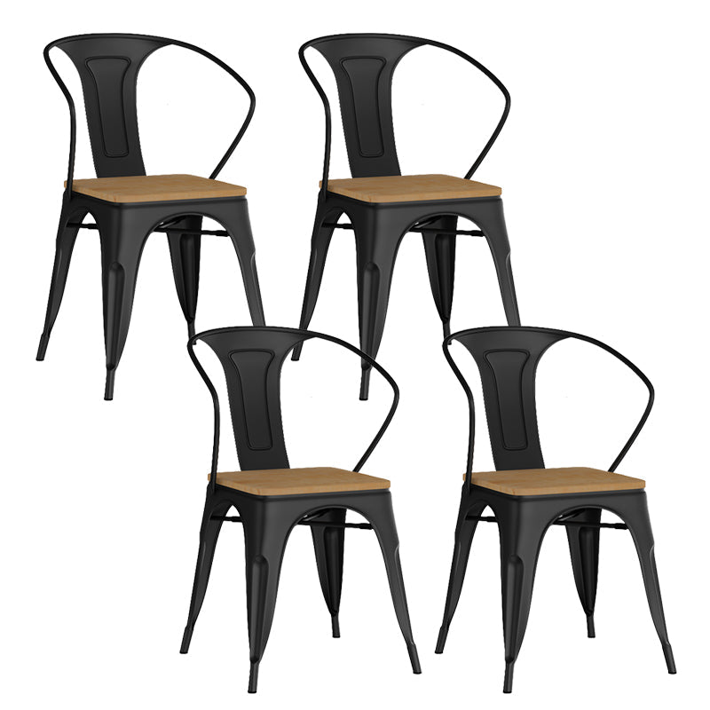 Industrial Style Metal Bar Stool Backrest Counter Stool for Restaurant and Bristol Black-Brown 4 Piece Set Clearhalo 'Bar Furniture' 'Bar Stools' 'bar_stools' 'furn' 'furn_bar_stools' 'Furniture' 'Kitchen & Dining Furniture' 6472182