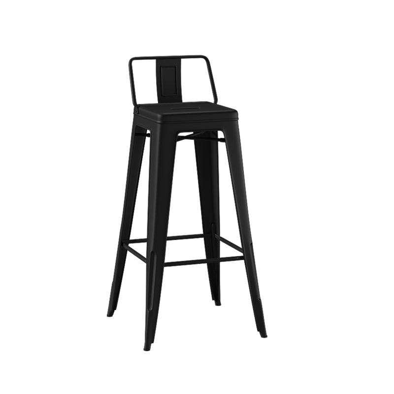 Industrial Style Metal Bar Stool Backrest Counter Stool for Restaurant and Bristol Black 1 Piece Clearhalo 'Bar Furniture' 'Bar Stools' 'bar_stools' 'furn' 'furn_bar_stools' 'Furniture' 'Kitchen & Dining Furniture' 6472188