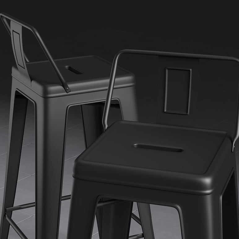 Industrial Style Metal Bar Stool Backrest Counter Stool for Restaurant and Bristol Clearhalo 'Bar Furniture' 'Bar Stools' 'bar_stools' 'furn' 'furn_bar_stools' 'Furniture' 'Kitchen & Dining Furniture' 6472189
