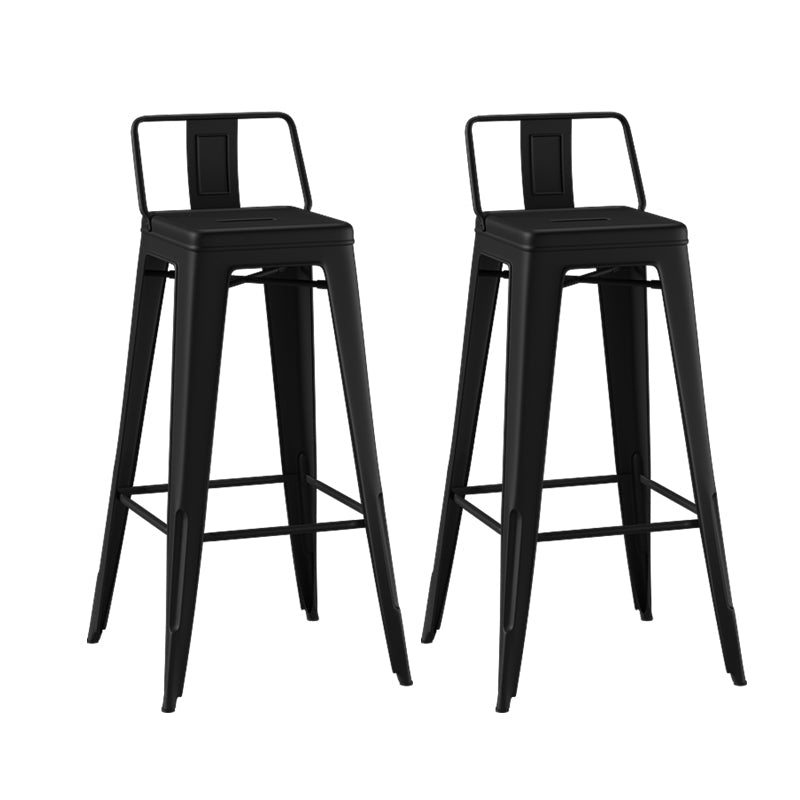 Industrial Style Metal Bar Stool Backrest Counter Stool for Restaurant and Bristol Black 2 Piece Set Clearhalo 'Bar Furniture' 'Bar Stools' 'bar_stools' 'furn' 'furn_bar_stools' 'Furniture' 'Kitchen & Dining Furniture' 6472190