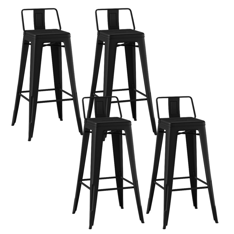 Industrial Style Metal Bar Stool Backrest Counter Stool for Restaurant and Bristol Black 4 Piece Set Clearhalo 'Bar Furniture' 'Bar Stools' 'bar_stools' 'furn' 'furn_bar_stools' 'Furniture' 'Kitchen & Dining Furniture' 6472191