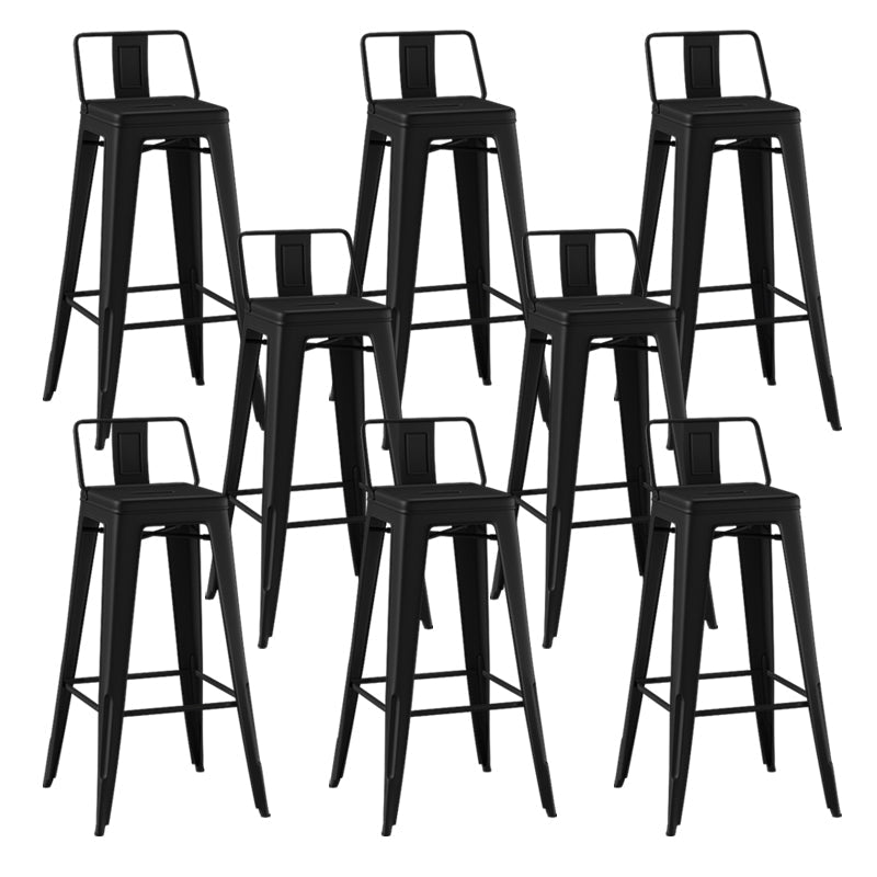 Industrial Style Metal Bar Stool Backrest Counter Stool for Restaurant and Bristol Black 8 Piece Set Clearhalo 'Bar Furniture' 'Bar Stools' 'bar_stools' 'furn' 'furn_bar_stools' 'Furniture' 'Kitchen & Dining Furniture' 6472193