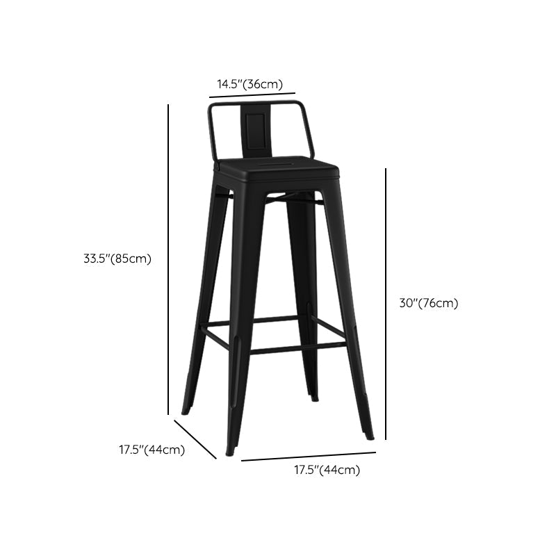 Industrial Style Metal Bar Stool Backrest Counter Stool for Restaurant and Bristol Clearhalo 'Bar Furniture' 'Bar Stools' 'bar_stools' 'furn' 'furn_bar_stools' 'Furniture' 'Kitchen & Dining Furniture' 6472195
