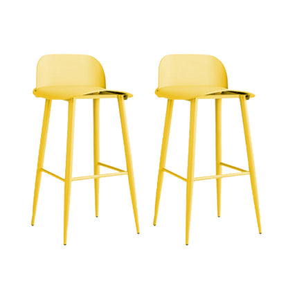 Modern Style Metal Bar Stool Plastic Low Back Counter Stool for Indoor