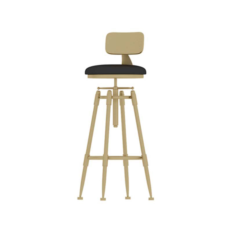 Metal Adjustable Height Bar Stool Industrial Upholstered Bar Stools Clearhalo 'Bar Furniture' 'Bar Stools' 'bar_stools' 'furn' 'furn_bar_stools' 'Furniture' 'Kitchen & Dining Furniture' 6472302