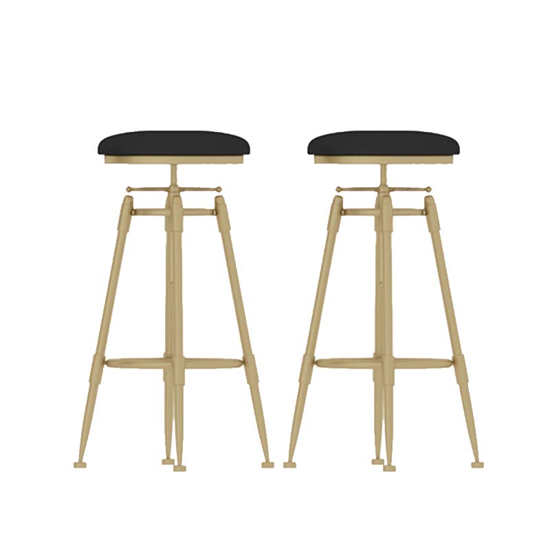Metal Adjustable Height Bar Stool Industrial Upholstered Bar Stools Black 2 Piece Set Backless Clearhalo 'Bar Furniture' 'Bar Stools' 'bar_stools' 'furn' 'furn_bar_stools' 'Furniture' 'Kitchen & Dining Furniture' 6472304