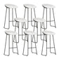 Taburete de bar de metal de estilo moderno, taburete de plástico con respaldo bajo para restaurante