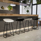 Taburete de bar de metal de estilo moderno, taburete de plástico con respaldo bajo para restaurante