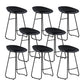 Taburete de bar de metal de estilo moderno, taburete de plástico con respaldo bajo para restaurante