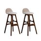 Ash Solid Wood Frame Armless Bar Stool Indoor Upholstered Bar Stool Walnut 2 Piece Set Clearhalo 'Bar Furniture' 'Bar Stools' 'bar_stools' 'furn' 'furn_bar_stools' 'Furniture' 'Kitchen & Dining Furniture' 6472365