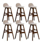 Ash Solid Wood Frame Armless Bar Stool Indoor Upholstered Bar Stool Walnut 6 Piece Set Clearhalo 'Bar Furniture' 'Bar Stools' 'bar_stools' 'furn' 'furn_bar_stools' 'Furniture' 'Kitchen & Dining Furniture' 6472368