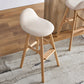 Ash Solid Wood Frame Armless Bar Stool Indoor Upholstered Bar Stool Clearhalo 'Bar Furniture' 'Bar Stools' 'bar_stools' 'furn' 'furn_bar_stools' 'Furniture' 'Kitchen & Dining Furniture' 6472369
