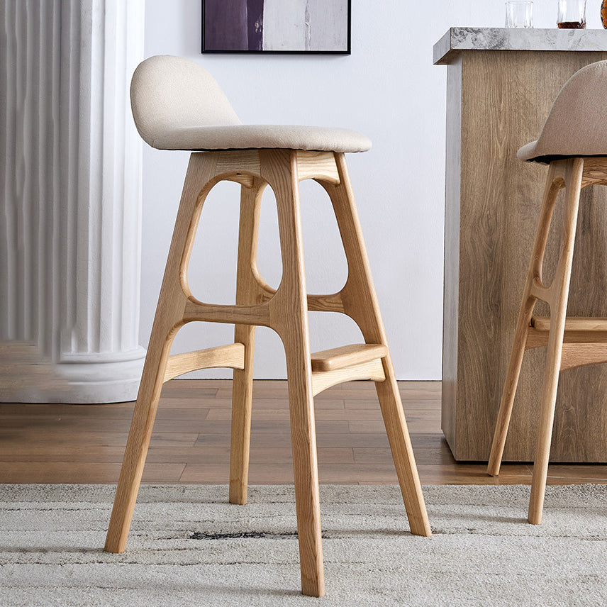 Ash Solid Wood Frame Armless Bar Stool Indoor Upholstered Bar Stool Clearhalo 'Bar Furniture' 'Bar Stools' 'bar_stools' 'furn' 'furn_bar_stools' 'Furniture' 'Kitchen & Dining Furniture' 6472370