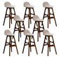 Ash Solid Wood Frame Armless Bar Stool Indoor Upholstered Bar Stool Walnut 8 Piece Set Clearhalo 'Bar Furniture' 'Bar Stools' 'bar_stools' 'furn' 'furn_bar_stools' 'Furniture' 'Kitchen & Dining Furniture' 6472371