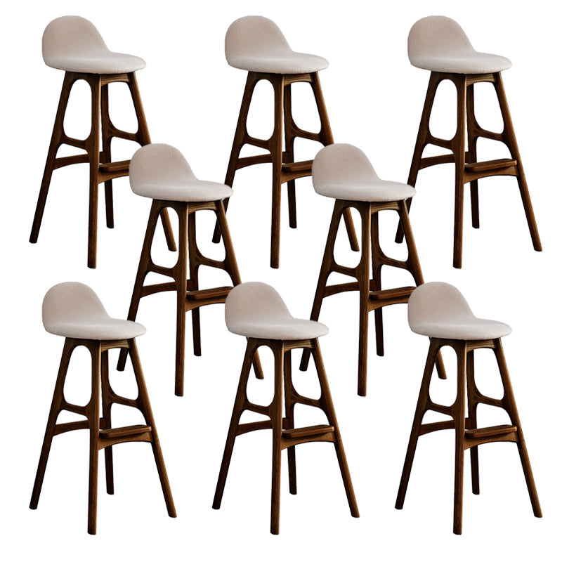 Ash Solid Wood Frame Armless Bar Stool Indoor Upholstered Bar Stool Walnut 8 Piece Set Clearhalo 'Bar Furniture' 'Bar Stools' 'bar_stools' 'furn' 'furn_bar_stools' 'Furniture' 'Kitchen & Dining Furniture' 6472371