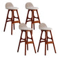 Ash Solid Wood Frame Armless Bar Stool Indoor Upholstered Bar Stool Tan 4 Piece Set Clearhalo 'Bar Furniture' 'Bar Stools' 'bar_stools' 'furn' 'furn_bar_stools' 'Furniture' 'Kitchen & Dining Furniture' 6472375