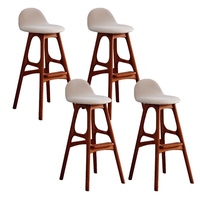 Ash Solid Wood Frame Armless Bar Stool Indoor Upholstered Bar Stool Tan 4 Piece Set Clearhalo 'Bar Furniture' 'Bar Stools' 'bar_stools' 'furn' 'furn_bar_stools' 'Furniture' 'Kitchen & Dining Furniture' 6472375