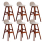 Ash Solid Wood Frame Armless Bar Stool Indoor Upholstered Bar Stool Tan 6 Piece Set Clearhalo 'Bar Furniture' 'Bar Stools' 'bar_stools' 'furn' 'furn_bar_stools' 'Furniture' 'Kitchen & Dining Furniture' 6472377