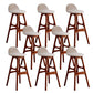 Ash Solid Wood Frame Armless Bar Stool Indoor Upholstered Bar Stool Tan 8 Piece Set Clearhalo 'Bar Furniture' 'Bar Stools' 'bar_stools' 'furn' 'furn_bar_stools' 'Furniture' 'Kitchen & Dining Furniture' 6472379