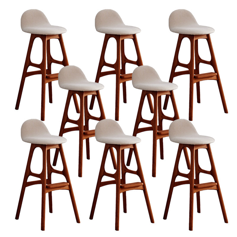 Ash Solid Wood Frame Armless Bar Stool Indoor Upholstered Bar Stool Tan 8 Piece Set Clearhalo 'Bar Furniture' 'Bar Stools' 'bar_stools' 'furn' 'furn_bar_stools' 'Furniture' 'Kitchen & Dining Furniture' 6472379