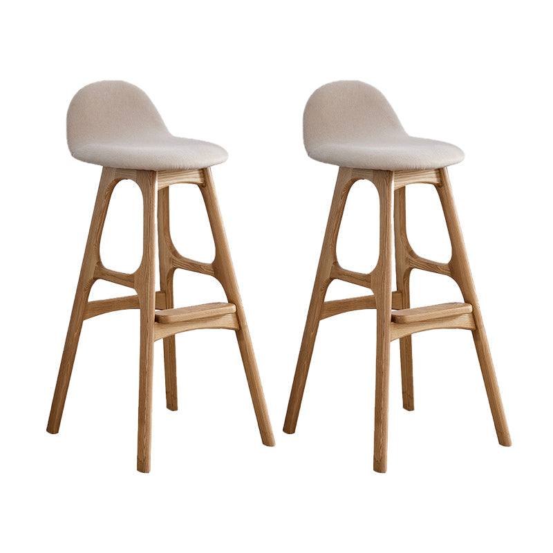 Ash Solid Wood Frame Armless Bar Stool Indoor Upholstered Bar Stool Wood 2 Piece Set Clearhalo 'Bar Furniture' 'Bar Stools' 'bar_stools' 'furn' 'furn_bar_stools' 'Furniture' 'Kitchen & Dining Furniture' 6472380