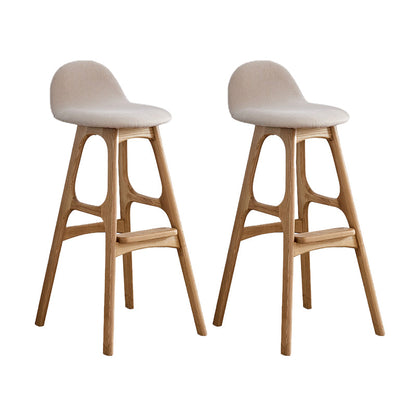 Ash Solid Wood Frame Armless Bar Stool Indoor Upholstered Bar Stool Wood 2 Piece Set Clearhalo 'Bar Furniture' 'Bar Stools' 'bar_stools' 'furn' 'furn_bar_stools' 'Furniture' 'Kitchen & Dining Furniture' 6472380