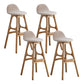 Ash Solid Wood Frame Armless Bar Stool Indoor Upholstered Bar Stool Wood 4 Piece Set Clearhalo 'Bar Furniture' 'Bar Stools' 'bar_stools' 'furn' 'furn_bar_stools' 'Furniture' 'Kitchen & Dining Furniture' 6472381