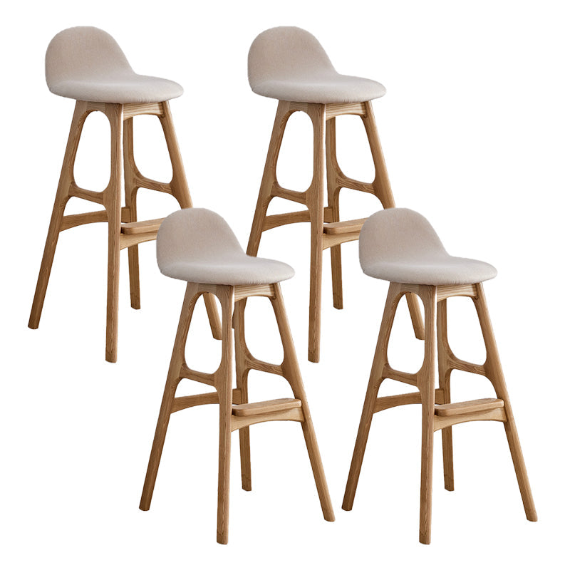 Ash Solid Wood Frame Armless Bar Stool Indoor Upholstered Bar Stool Wood 4 Piece Set Clearhalo 'Bar Furniture' 'Bar Stools' 'bar_stools' 'furn' 'furn_bar_stools' 'Furniture' 'Kitchen & Dining Furniture' 6472381
