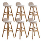 Ash Solid Wood Frame Armless Bar Stool Indoor Upholstered Bar Stool Wood 6 Piece Set Clearhalo 'Bar Furniture' 'Bar Stools' 'bar_stools' 'furn' 'furn_bar_stools' 'Furniture' 'Kitchen & Dining Furniture' 6472382