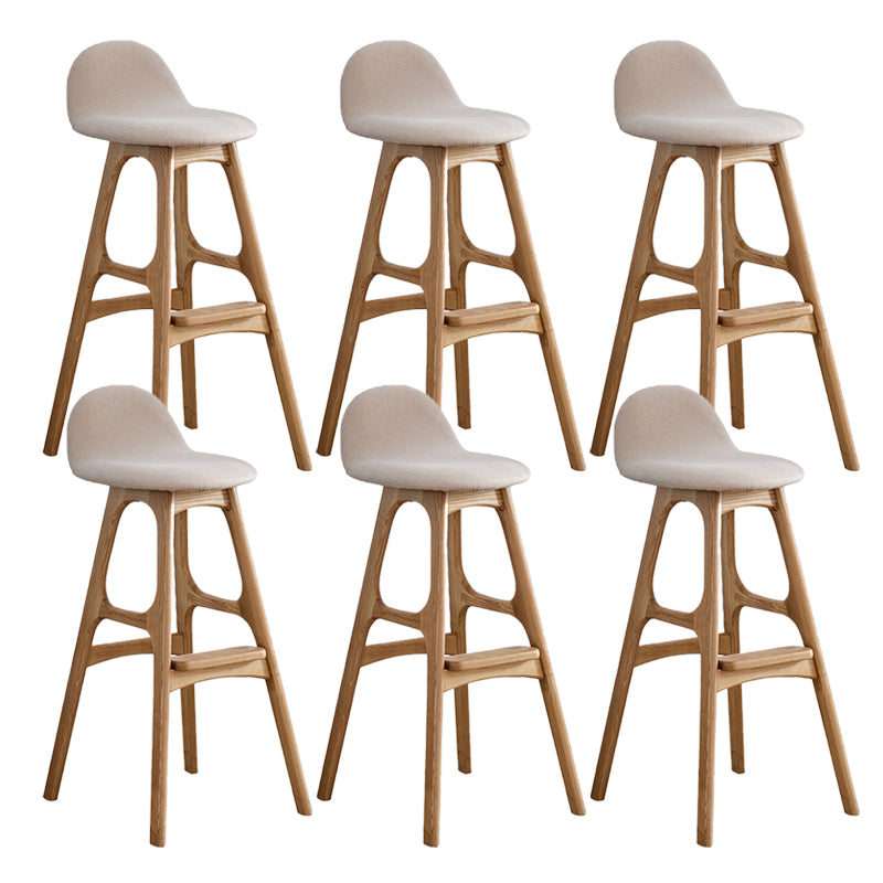 Ash Solid Wood Frame Armless Bar Stool Indoor Upholstered Bar Stool Wood 6 Piece Set Clearhalo 'Bar Furniture' 'Bar Stools' 'bar_stools' 'furn' 'furn_bar_stools' 'Furniture' 'Kitchen & Dining Furniture' 6472382
