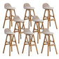 Ash Solid Wood Frame Armless Bar Stool Indoor Upholstered Bar Stool Wood 8 Piece Set Clearhalo 'Bar Furniture' 'Bar Stools' 'bar_stools' 'furn' 'furn_bar_stools' 'Furniture' 'Kitchen & Dining Furniture' 6472383