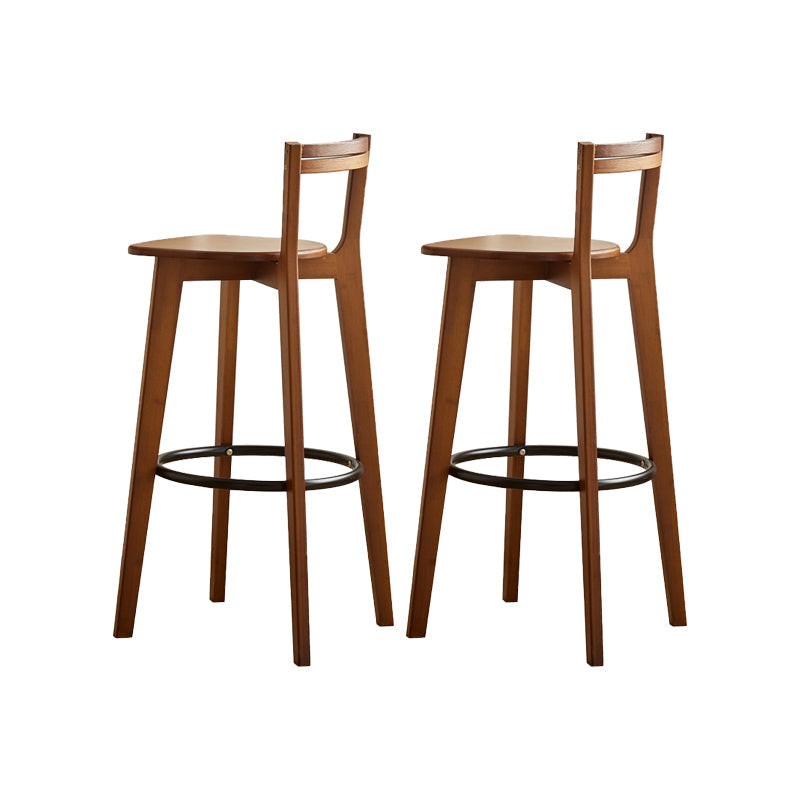 Modern Solid Wood Bar Stool Low Back Counter Stool for Restaurant