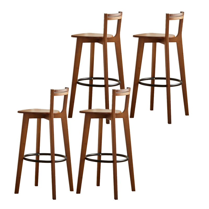 Modern Solid Wood Bar Stool Low Back Counter Stool for Restaurant