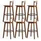 Modern Solid Wood Bar Stool Low Back Counter Stool for Restaurant