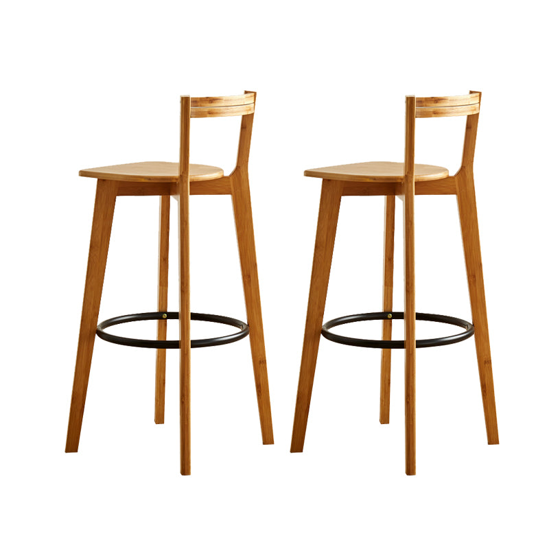 Modern Solid Wood Bar Stool Low Back Counter Stool for Restaurant
