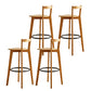 Modern Solid Wood Bar Stool Low Back Counter Stool for Restaurant