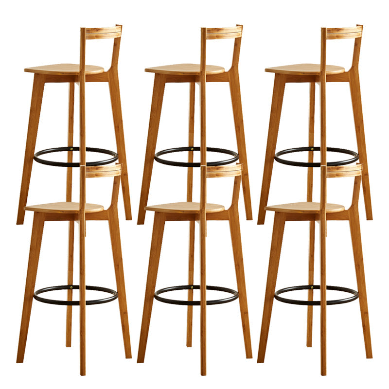 Modern Solid Wood Bar Stool Low Back Counter Stool for Restaurant