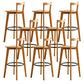 Modern Solid Wood Bar Stool Low Back Counter Stool for Restaurant
